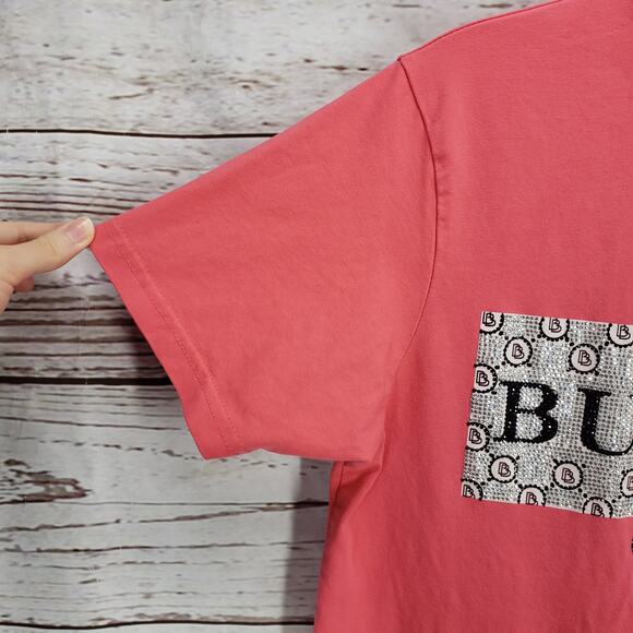 Burycan Paris Men's Pink Bug's Bunny Rhinestone Shirt Size Medium - Picture 12 of 13